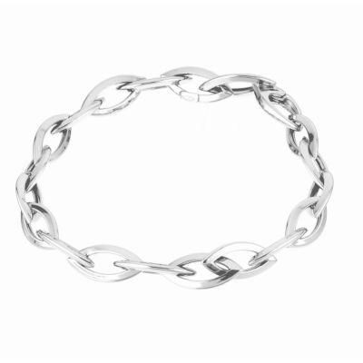 9ct white gold oval link bracelet - Product number 5167833