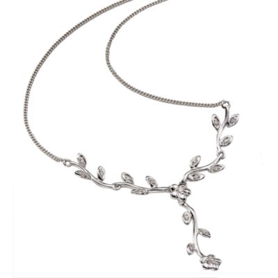 9ct white gold diamond flower necklace - Product number 5168023