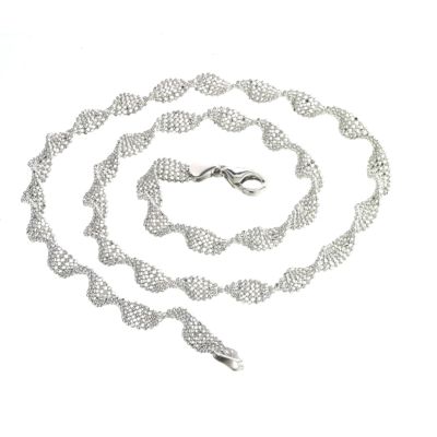 9ct white gold sparkling twist necklace