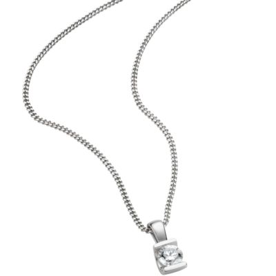 9ct white gold third carat diamond solitaire pendant - Product number 5169445