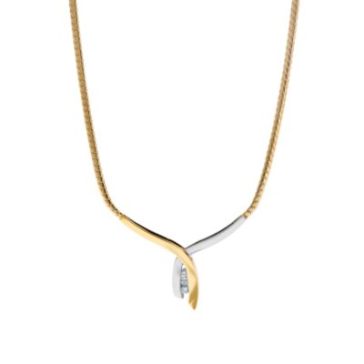 9ct two-colour gold diamond necklace - Product number 5170095