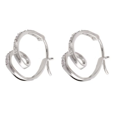 9ct white gold loopy diamond earrings - Product number 5170125