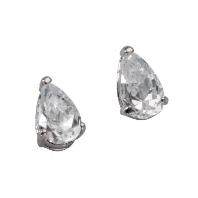 9ct white gold cubic zirconia pear-shaped stud earrings - Product number 5170419