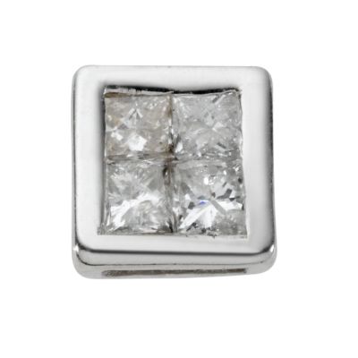 Men's 9ct white gold diamond stud earring - Product number 5170494