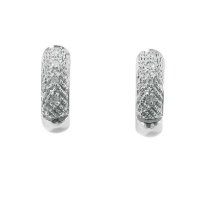 9ct white gold diamond hoop earrings