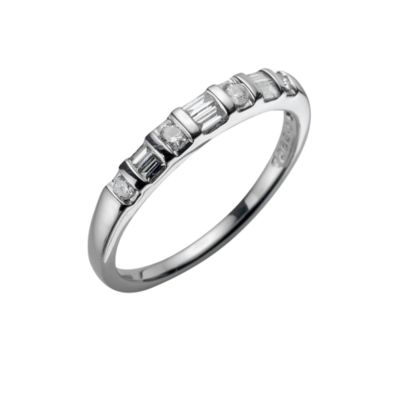 Platinum quarter carat diamond half-eternity ring - Product number 5178843