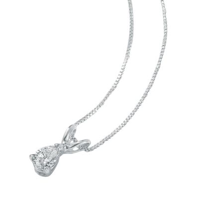 18ct white gold quarter carat diamond pendant - Product number 5179548