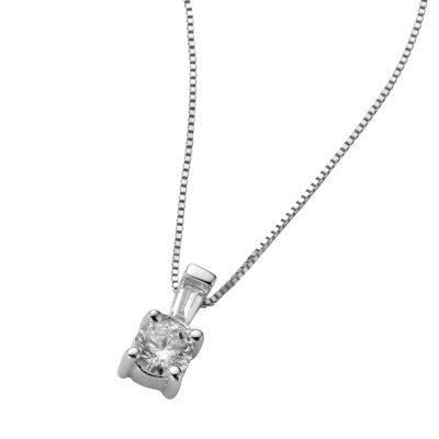 18ct white gold third carat diamond pendant