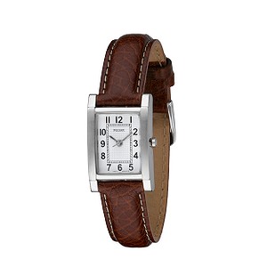 Pulsar Ladiesand#39; Brown Leather Strap Watch