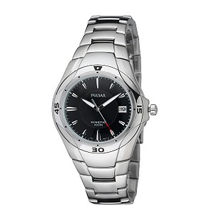 Pulsar Menand#39;s Stainless Bracelet Watch