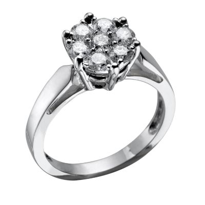 18ct White Gold 3/4 Carat Multi-Stone Diamond Ring - Product number 5181720