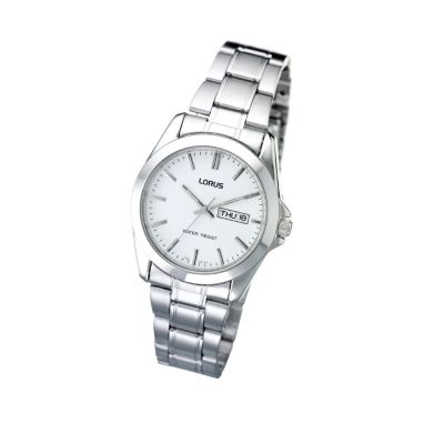 Lorus Men's White Dial Bracelet Watch