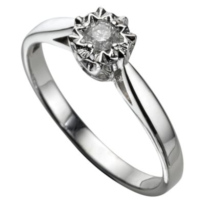 9ct White Gold Diamond Ring - Product number 5184894