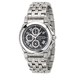 Seiko Menand#39;s Stainless Steel Chronograph Bracelet Watch