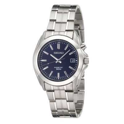 Menand#39;s Kinetic Navy Dial Bracelet Watch