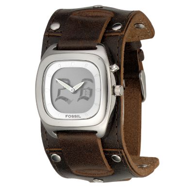 Fossil Men's Gothic Big Tic Leather Cuff Watch