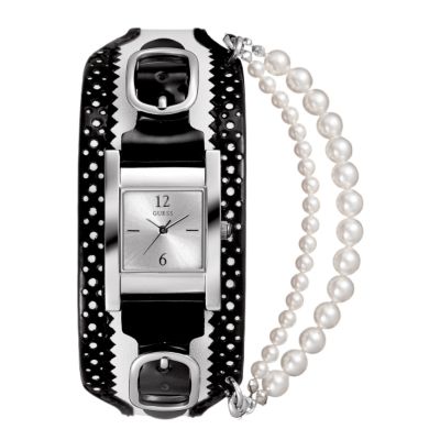 Guess Ladies' Black and White Cuff Watch - Product number 5190371
