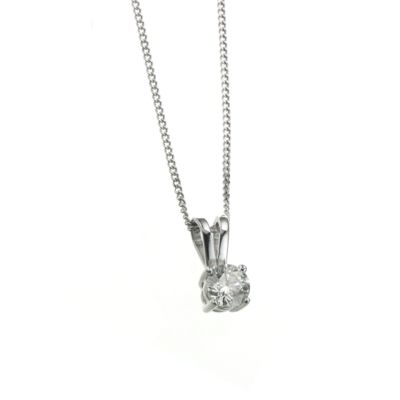 18ct White Gold 1/4 Carat Diamond Pendant - Product number 5190797