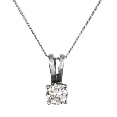 18ct White Gold 1/3 Carat Diamond Solitaire Pendant