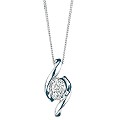 9ct White Gold Diamond Swirl Pendant