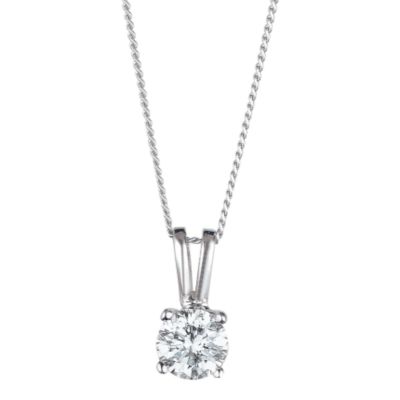 18ct White Gold 1/2 Carat Diamond Pendant - Product number 5190932