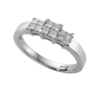 18ct white gold third carat diamond cluster ring - Product number 5191009