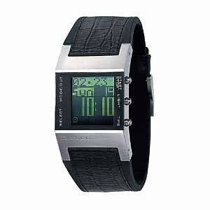 Diesel Unisex Black Leather Strap Watch