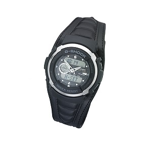 G-Shock Menand#39;s Black Leather Cuff Digital Watch