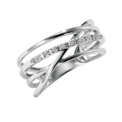 9ct white gold diamond ring - Product number 5192277