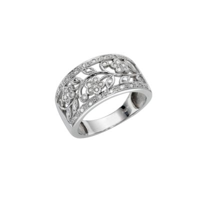 9ct white gold diamond ring - Product number 5194245