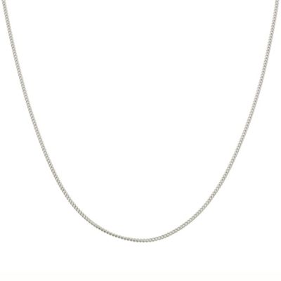 9ct White Gold 20 Solid Curb Necklace