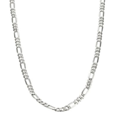 9ct White Gold 20` Figaro Necklace