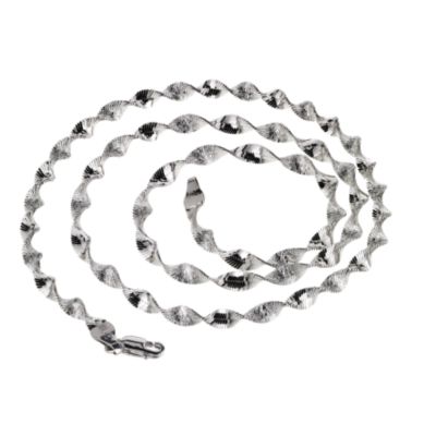 9ct White Gold Herringbone Necklace