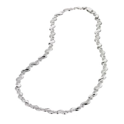 9ct White Gold Twist Necklace