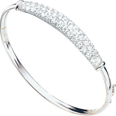 9ct White Gold Cubic Zirconia Bangle - Product number 5203368