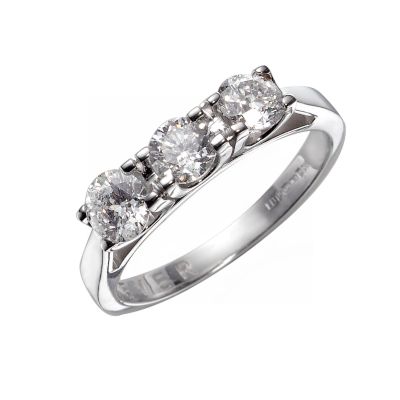 Forever Diamonds - 18ct White Gold 1 Carat Diamond Trilogy Ring