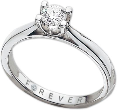 Platinum 0.38 Carat Forever Diamonds Ring