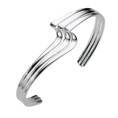 Sterling silver wave bangle - Product number 5204976