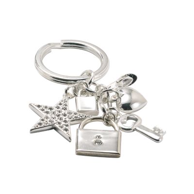 Star and heart padlock charm keyring - Product number 5206820