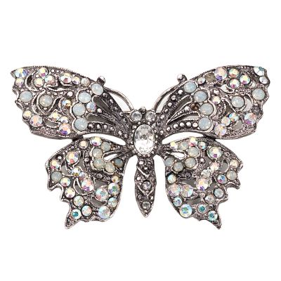 White Stone-set Butterfly Brooch