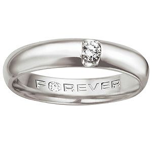 Forever Diamonds Menand#39;s 18ct White Gold 1/10 Carat Forever Diamonds Ring .