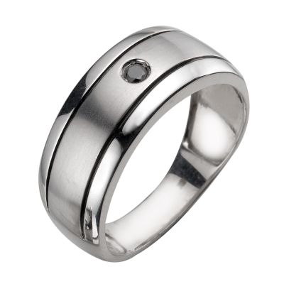 Men's 9ct White Gold Black Diamond Ring - Product number 5219043
