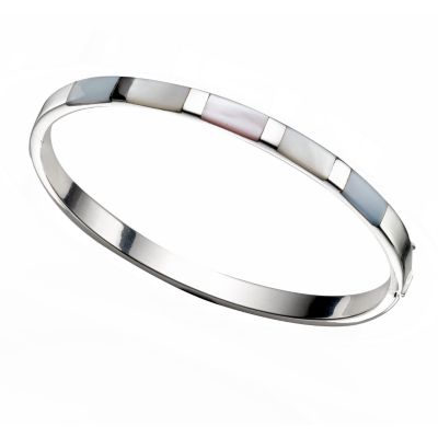 Pink, Blue and White Mother-of-pearl Bangle - Product number 5237262