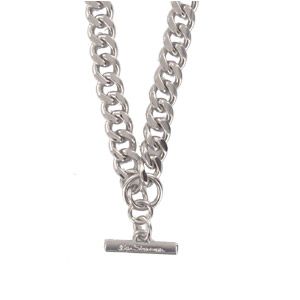 Polished Curb T-Bar Necklace