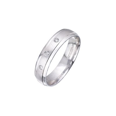 Menand#39;s 9ct White Gold 6mm Diamond Ring