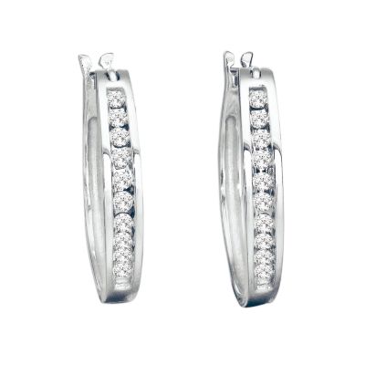 9ct White Gold 1/4 Carat Diamond Earrings