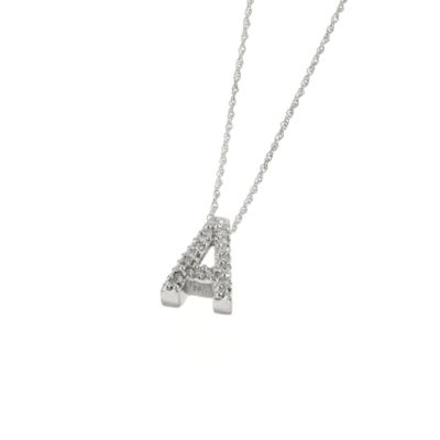9ct White Gold Diamond Letter A Pendant - Product number 5280486