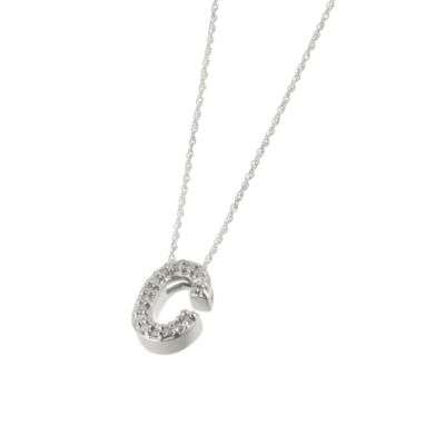 9ct White Gold Diamond Letter C Pendant - Product number 5280508