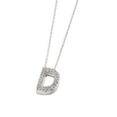 9ct White Gold Diamond Letter D Pendant - Product number 5280516