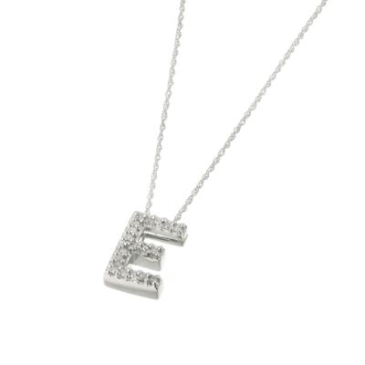 9ct White Gold Diamond Letter E Pendant - Product number 5280524